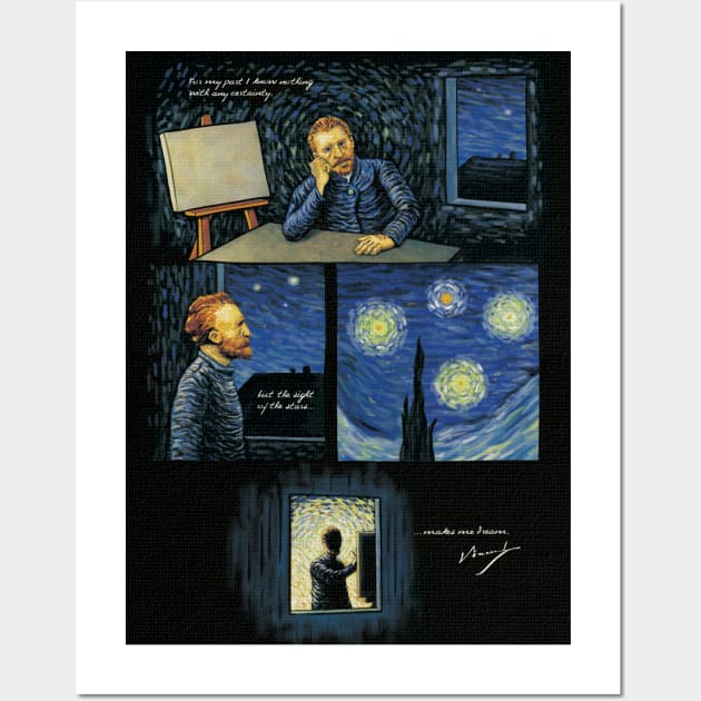 Vincent Van Gogh Inspirational Quote: The Sight of the Stars Wall Art by Elvdant